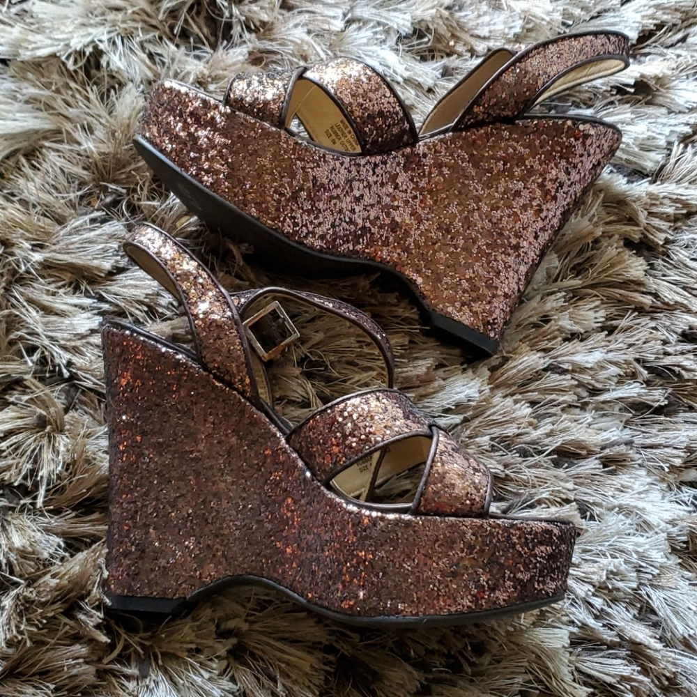🪩Michael Kors Glitter Y2K Platforms